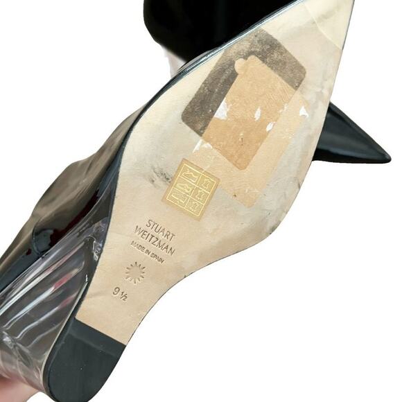 Stuart Weitzman Lucite 100 Wedge Bootie 9.5 Black NEW - Picture 7 of 8